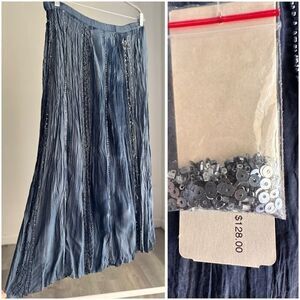 NWT RRP $128 Chico’s Beaded Embroidered Skirt Size 1 (Medium) Viscose India Midi